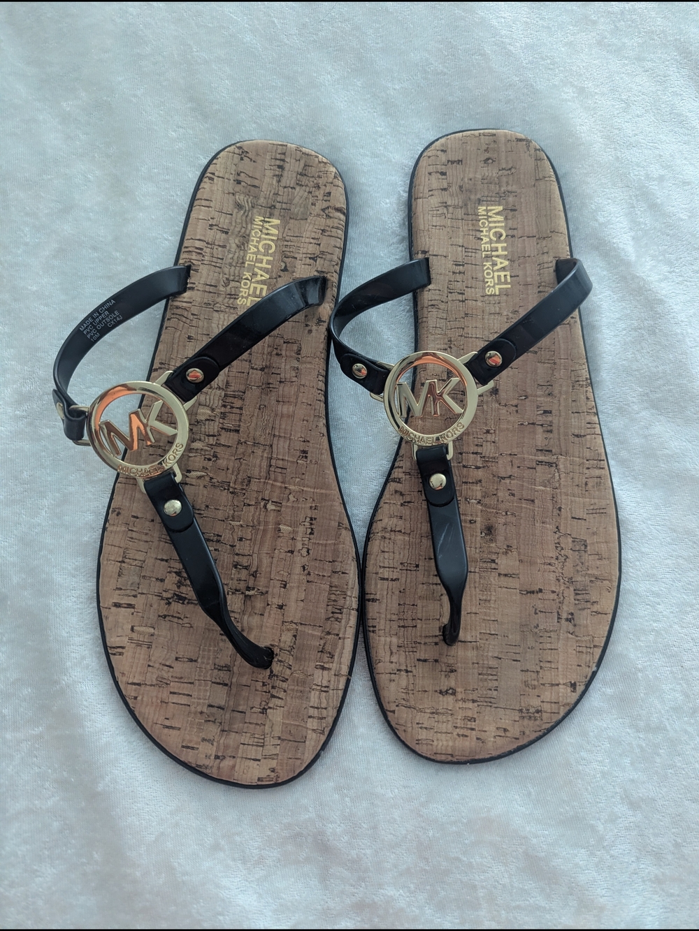 Michael Kors Black Logo Thong Sandals